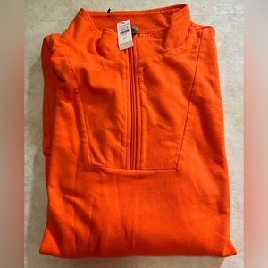 TALBOTS SOFT WASH TERRY HALF ZIP PULLOVER - TANGERINE -  size 3X